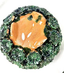 Green Glazed Hilario Alejos Madrigal Michoacan Pottery Pineapple Pot w/ Lid 7”
