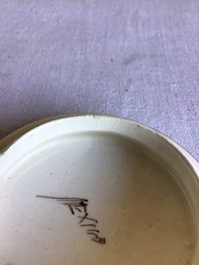 Vintage Tonala Mexican Folk Art Pottery Bird Round Glazed Lidded Trinket Box