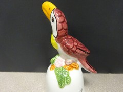 Toucan Bird Bell Colorful Hand Painted Ceramic 5.25” Belize, Central America Vtg