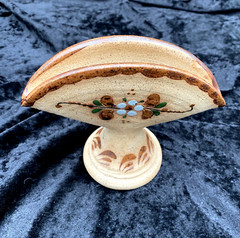 Tonala Floral Napkin/Letter Holder, Sandstone, Mexican Pottery, Hand-painted