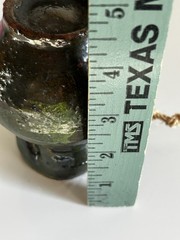 Vintage Mexican Folk Art Pottery Vase Green Glaze Red Decor Rope Handle