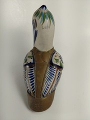 Tonola Mexican Pelican Pottery By Sergio Bustamante Ceramic With Brass Overlay