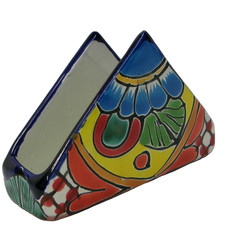 Mexican Talavera Pottery Colorful Napkin Holder