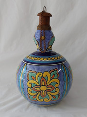 Tierra Fina Hand Painted Mexican Table Top Torch 11 ” Tall