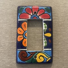Mexican Talavera Art Pottery Ceramic Handmade Single Switch Plate Cover 3×5”