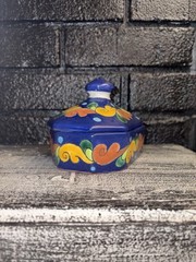 Trinket box Pottery from Mexico By Art Soly Mar. Vibrant Tones w/Classic Look
