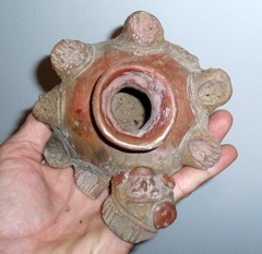 MUSEUM QUALITY PRE COLUMBIAN MAYAN CEREMONIAL REDWARE POTTERY BOWL ARTIFACT FACE