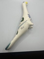 Vintage Tonala Pottery Bird Hand Painted Green Mexican Folk Art Long Neck 6”