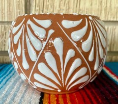 Mexican Ceramic Flower Pot Planter Folk Art Pottery Handmade Talavera #5