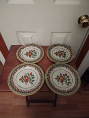Puebla Talavera Mexico Pottery Plate Set Of 4 7 5/8 In.