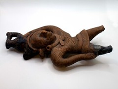 Pre-Columbian Mexico Mayan Standing Figure Terracotta Pottery Historic Artifact