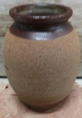 Mexican Pottery Mini Vase Floral Blue Green White Sand 4″