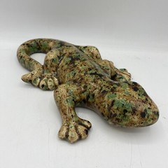 Ceramic Lizard Gecko Decorative Art Cantina Decor Beige Brown Green