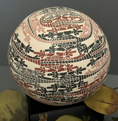 Mata Ortiz Pottery Etched Seed Pot Gecko Lizards Iguana Efren Ledezma Art Mexico
