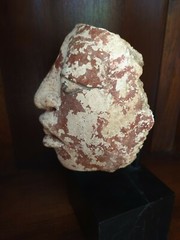 AUTHENTIC ANCIENT MAYAN STUCCO HEAD CLASSIC PERIOD. 300-900 A.D. MUSEUM PIECE