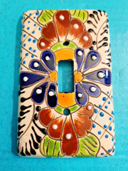 Talavera Single Light Switch Plate Cover Hand Painted Pottery Art Mexico