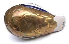 Mexican Folk Art Bird Pottery & Brass Reyna Mexico – Classic Hand Painted Design