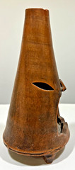 Mexico Handmade Burnished Clay VINTAGE Tabletop Chiminea/Chimney/Ashtray Marked