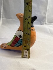 Tonala Bird Hand Painted Colorful Mexican Pottery Water Whistle Ocarina Works
