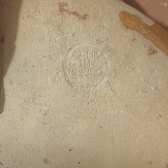 Mexican Pottery Set of 4. 3plates 1 pan Stamped MEXICO