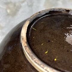 1920-40 Hand painted Black Glazed Tlaquipaqui Jalisco, Mexico 10.5” Pottery Bowl