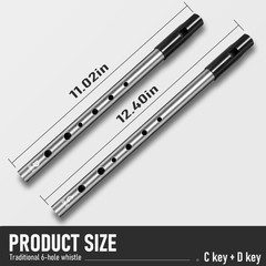 1 PCS Irish Tin Whistle Key Of D Silver Sound Penny Whistle Instrument