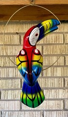 Talavera Bird Handmade Toucan Parrot Ceramic Mexican Pottery Hanging Patio Decor