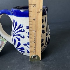 Ceramex Pottery Brand Blue Mug Handmade & Painted in Mexico New With Tags