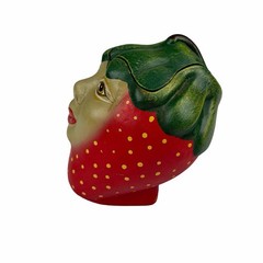 Vintage C. EL MEX Anthropomorphic Fruit Face Candle Set of 3 Mexico Folk Art