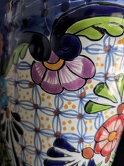 Talavera ceramic flower pot from Mexico.