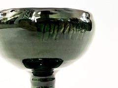 4 MEXICO OAXACA FOLK ART LOZA VERDE GREEN GLAZED CERAMIC MEZCAL COPITA CUP GLASS
