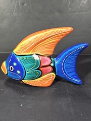 Terra Cotta Painted Fish Table Top Decor, 5″ Tall