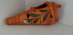 Mexican Pottery Chiminea Small Table Top Candle or Incense Burner Tiki Folk Art