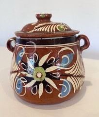 1940s Tlaquepaque Redware Mexican Studio Pottery Bean Pot