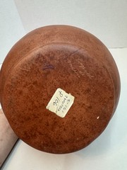 Early Vintage Mexican Signed Pot Vase Vessel Planter Leopoldo de Mexico Brown