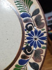 Vintage Netzi Pottery Sandstone Tonala Plate Floral – Signed