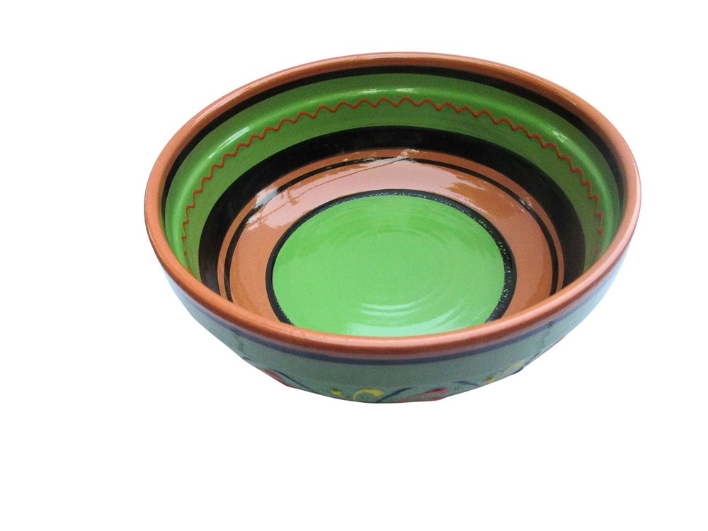 Cactus Canyon Ceramics Spanish Terracotta Deep Serving Dish Green