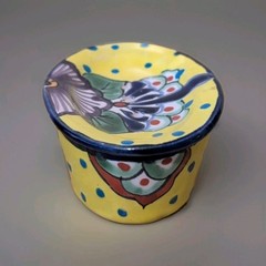 Talavera Floral Soap Dish, Mexico Pottery 2 Pc Removable Drain Top