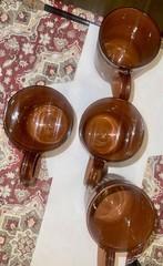 Set Of 4 African Hand -Painted Zimbabwe Clay Mug With Traditional Art 3.5″ Tall