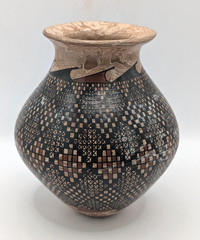 Handmade Lazaro Ponce Signed Mata Ortiz Geometric Polychrome Pottery Bowl Vase