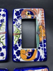 Set 4 Talavera Single Rocker Mexican Pottery Light Switch Plate Cover No Screws
