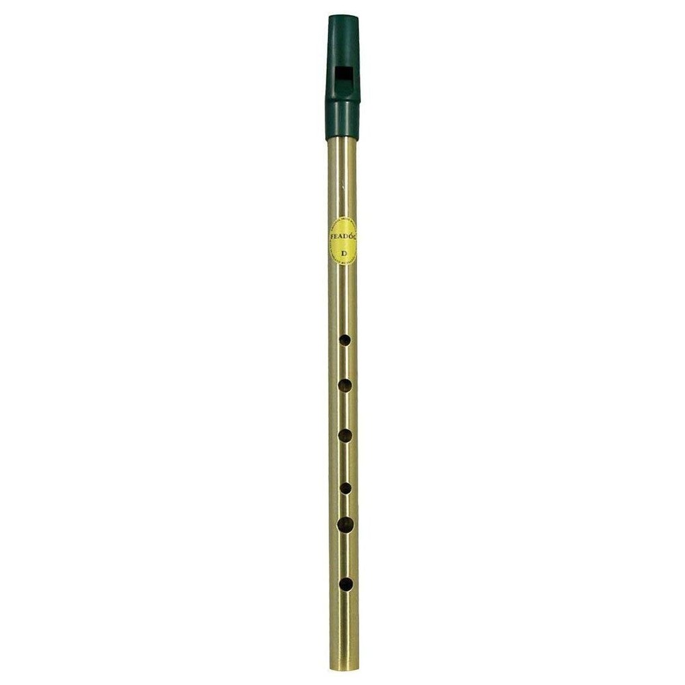 Authentic Feadog Brass Key Of D Irish Penny Whistle Traditional Instrument