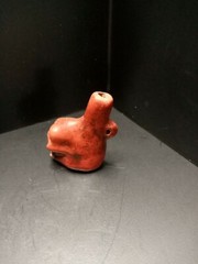 Death Whistle, Loud, Red, Small, Real, Aztec, Maya, Original, Hand Crafted.