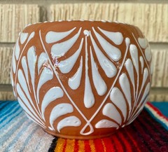 Mexican Ceramic Flower Pot Planter Folk Art Pottery Handmade Talavera #6