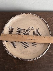 Tzintzuntzan Pottery Plate Michoacán Mexico Hand Painted Single Bird Unsigned