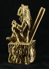 Aztec Xochipilli Death Whistle God of Ecstasy Art & Music Ancient Gold USA MADE