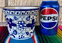 Mexican Ceramic Flower Pot Planter Folk Art Pottery Handmade Talavera #8
