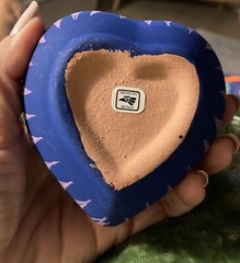Heart Shaped Trinket Box Mexican Pottery Handpainted