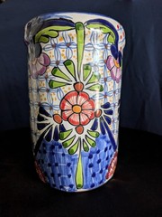 Talavera ceramic flower pot from Mexico.