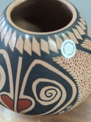 mata ortiz pottery Gloria Hernandez Spider Design Pot Planter